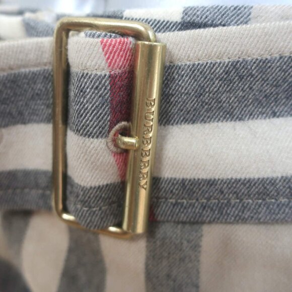 Burberry Nova Check Belted Pleated Skort Beige Stretch Wool Size Small - Picture 4 of 12